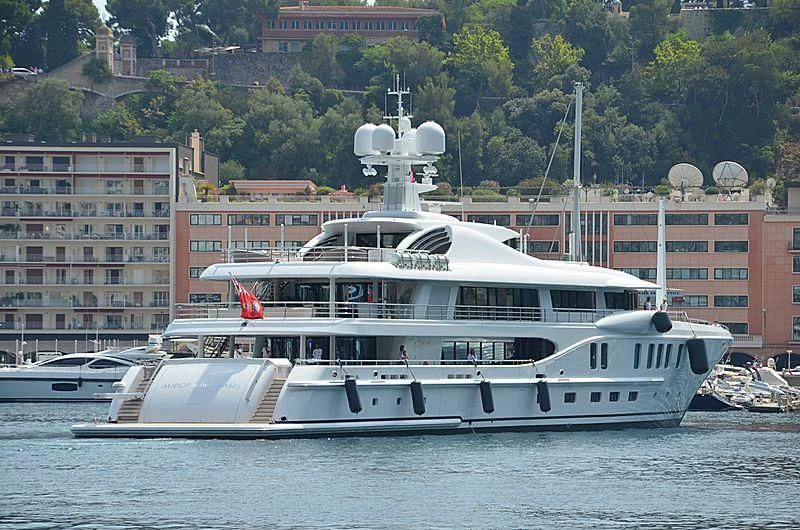 a large white boat in the water aboard NENINKA Yacht for Sale