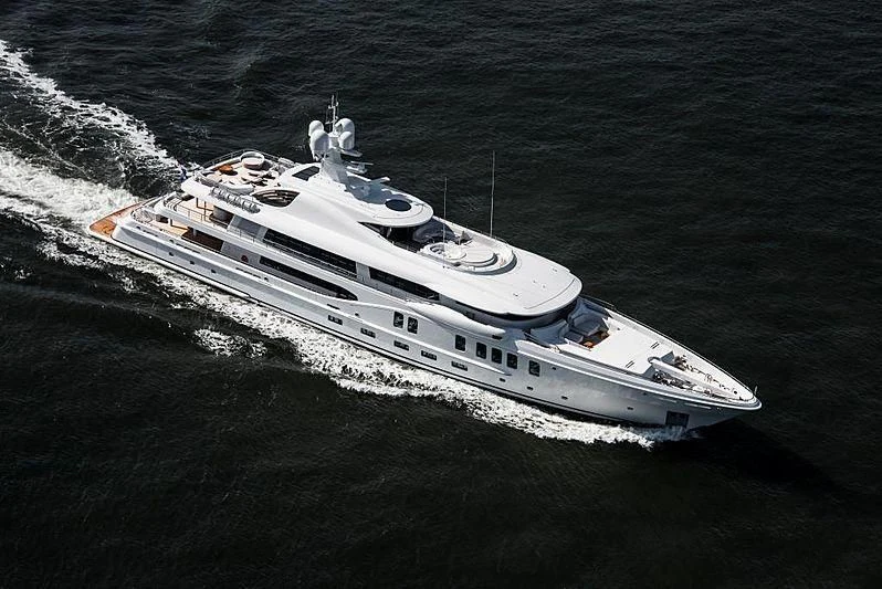 a high angle view of a ship aboard NENINKA Yacht for Sale