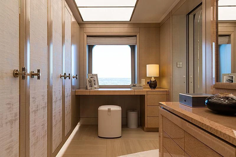 a bathroom with a sink and a shower aboard NENINKA Yacht for Sale