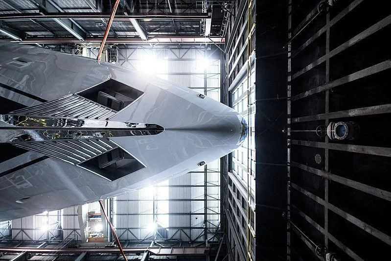 a space shuttle in a building aboard NENINKA Yacht for Sale