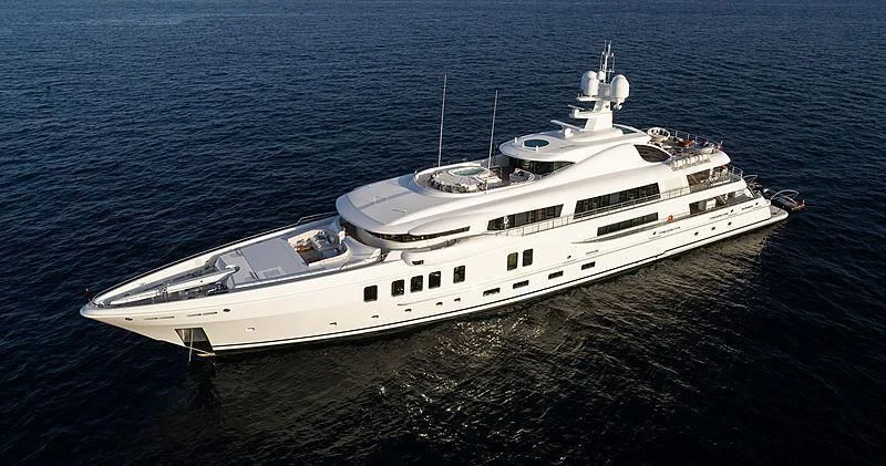 a white yacht on the water aboard NENINKA Yacht for Sale