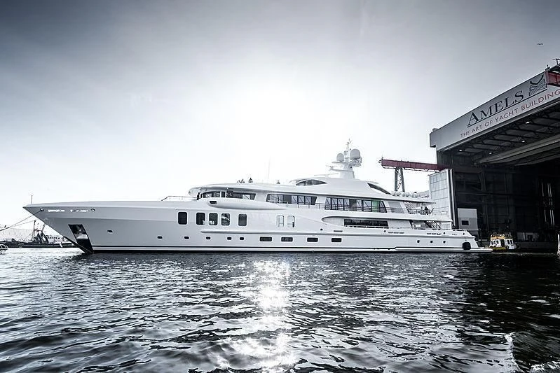 a large white boat aboard NENINKA Yacht for Sale