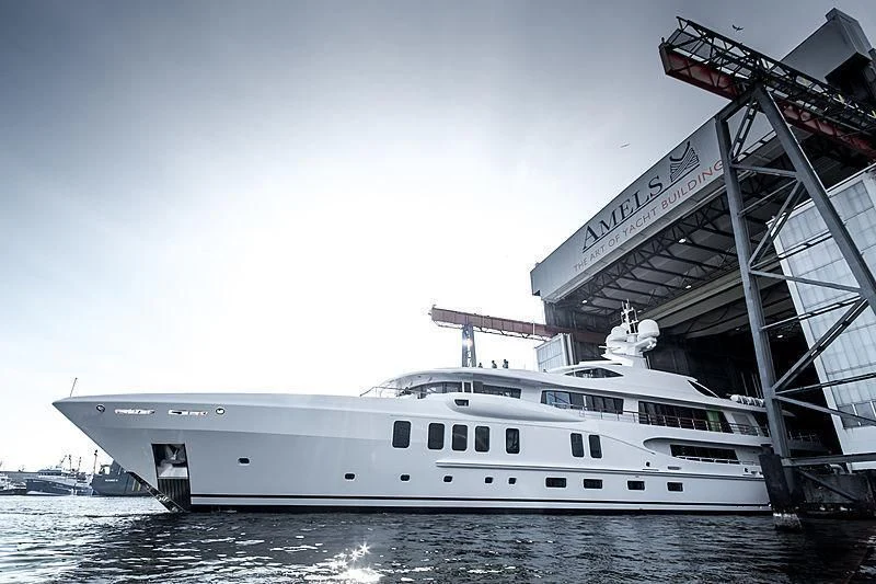 a large white boat in the water aboard NENINKA Yacht for Sale