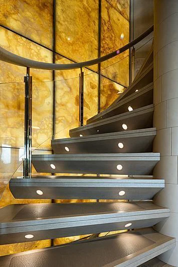 a set of stairs in a building aboard NENINKA Yacht for Sale