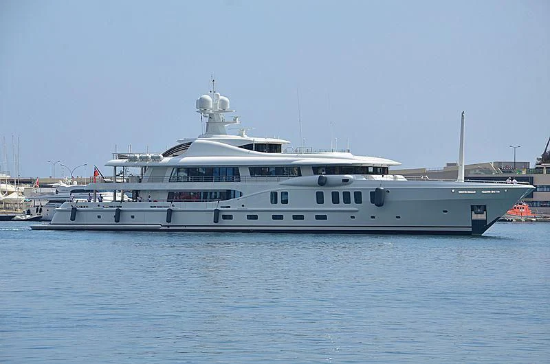 a large white boat in the water aboard NENINKA Yacht for Sale