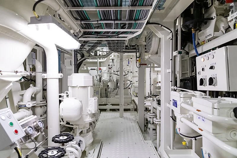 a room with white machines aboard NENINKA Yacht for Sale