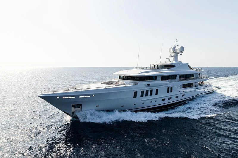 a white boat on the water aboard NENINKA Yacht for Sale