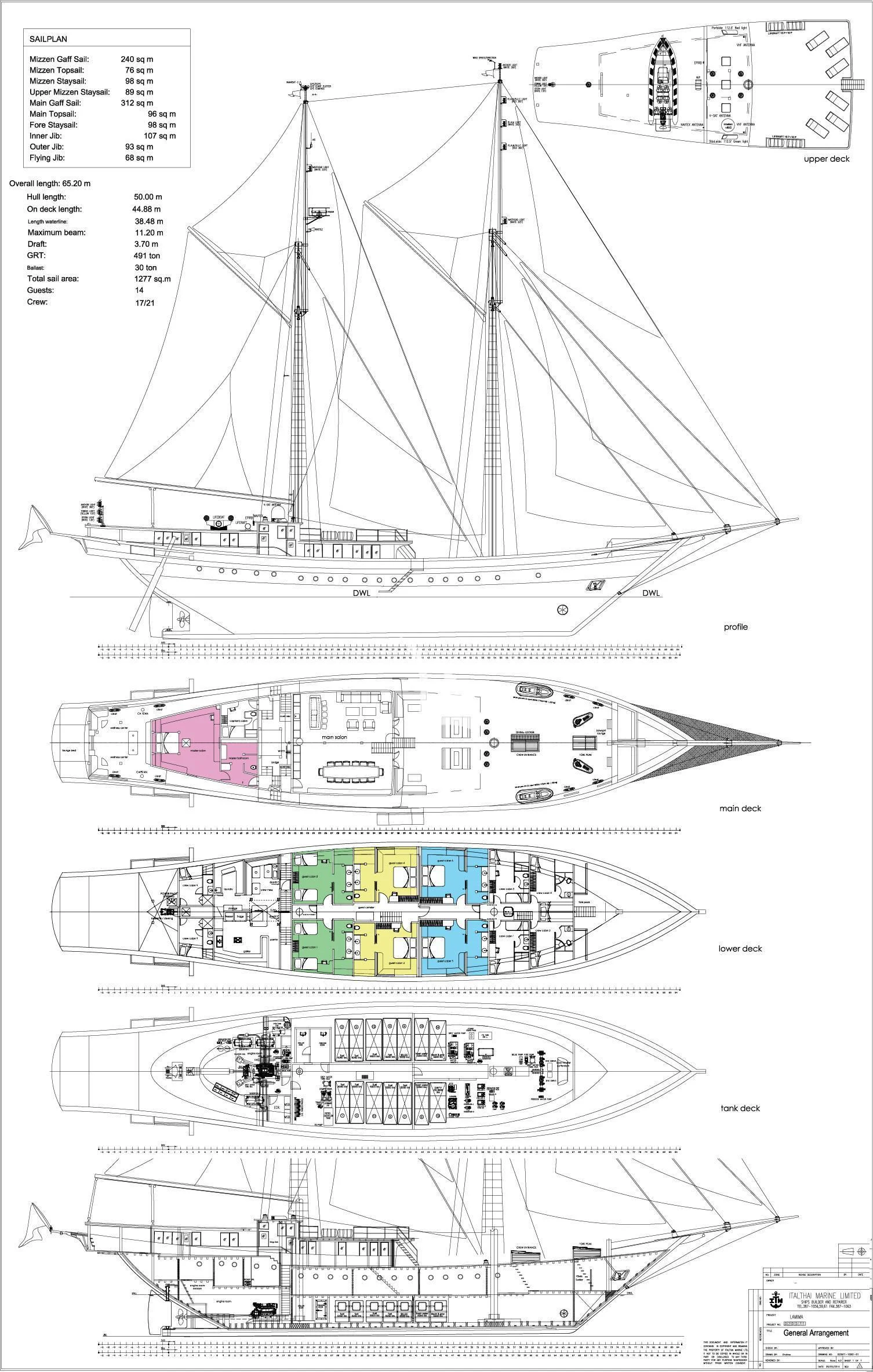diagram aboard LAMIMA Yacht for Sale