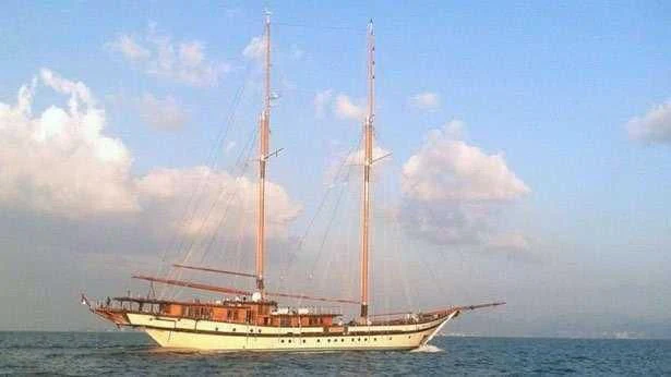 a ship in the water aboard LAMIMA Yacht for Sale
