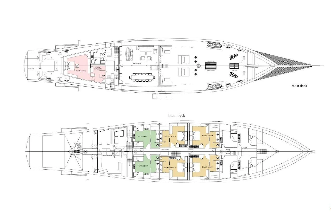 diagram, engineering drawing aboard LAMIMA Yacht for Sale