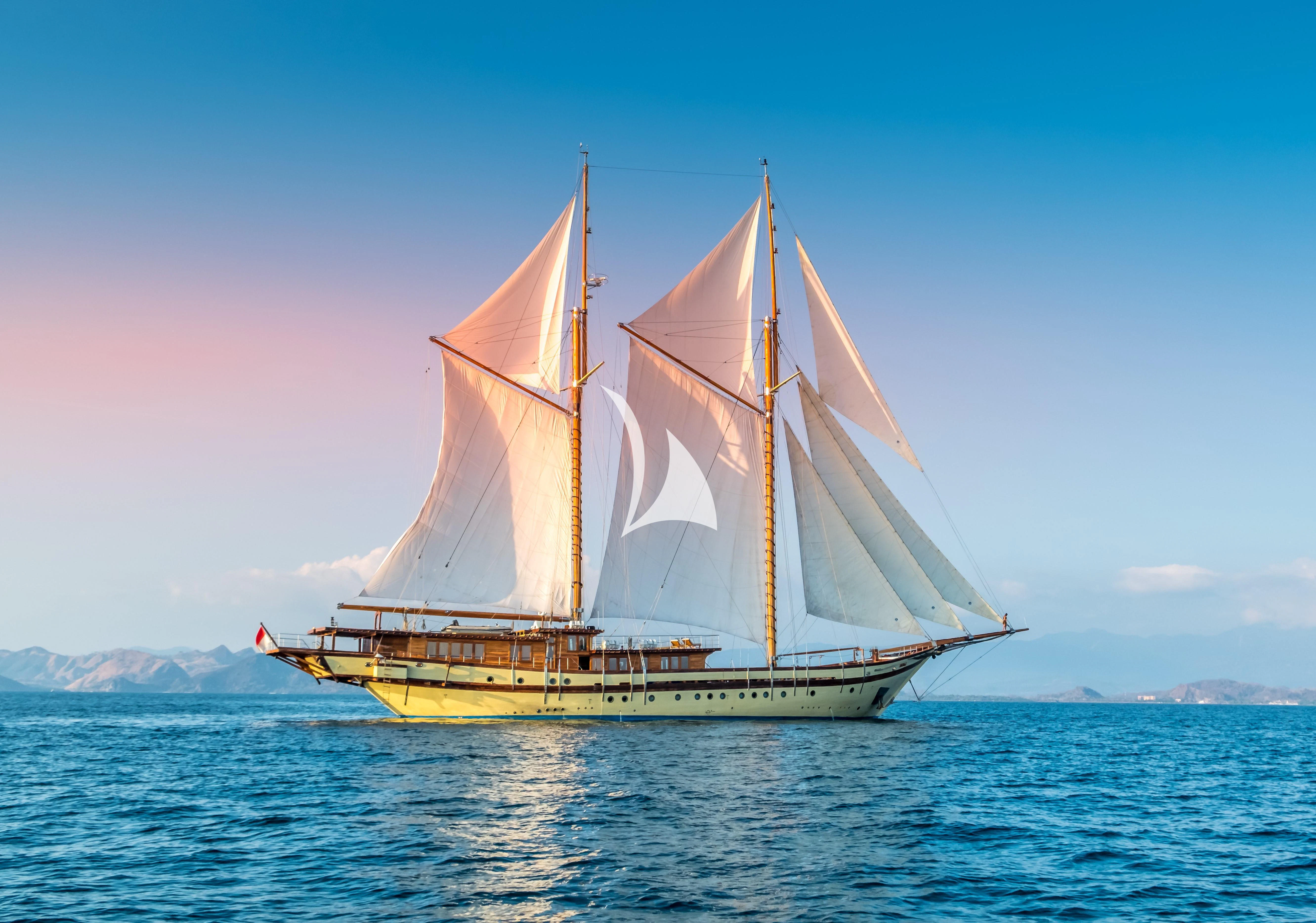 a sailboat in the water aboard LAMIMA Yacht for Sale