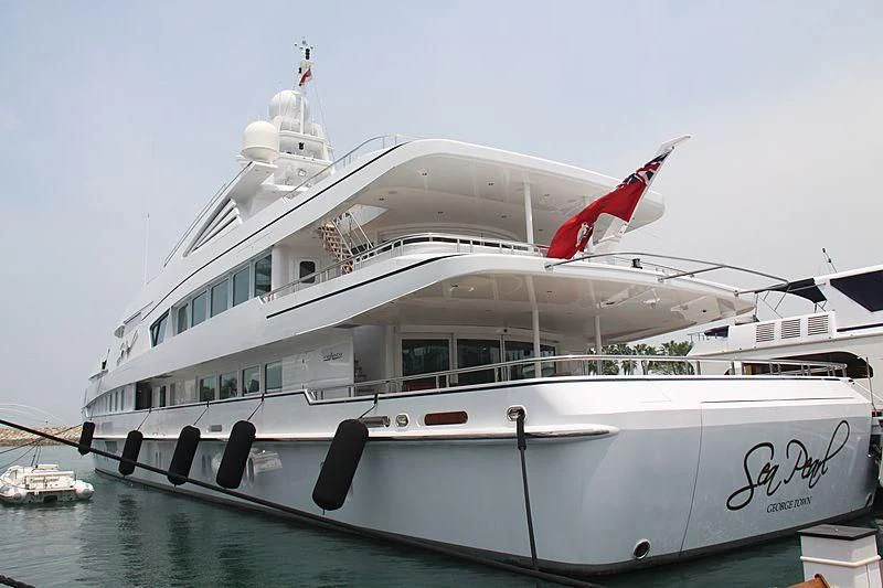 a large white boat aboard ALFA G Yacht for Sale