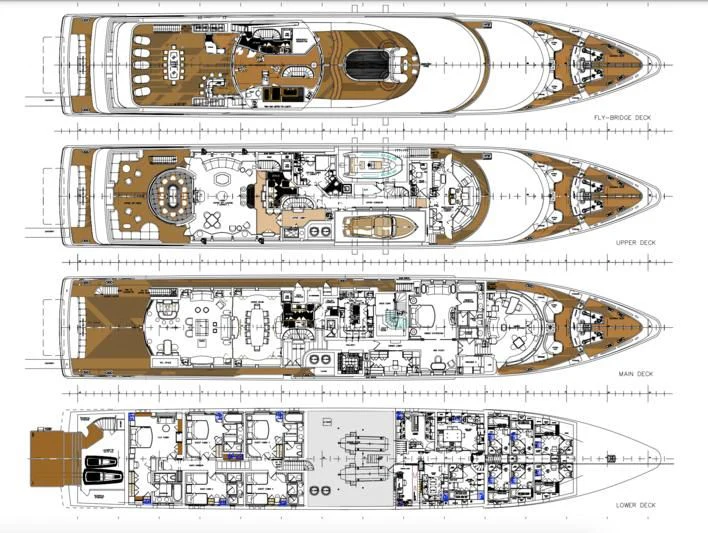 diagram, engineering drawing aboard ALFA G Yacht for Sale