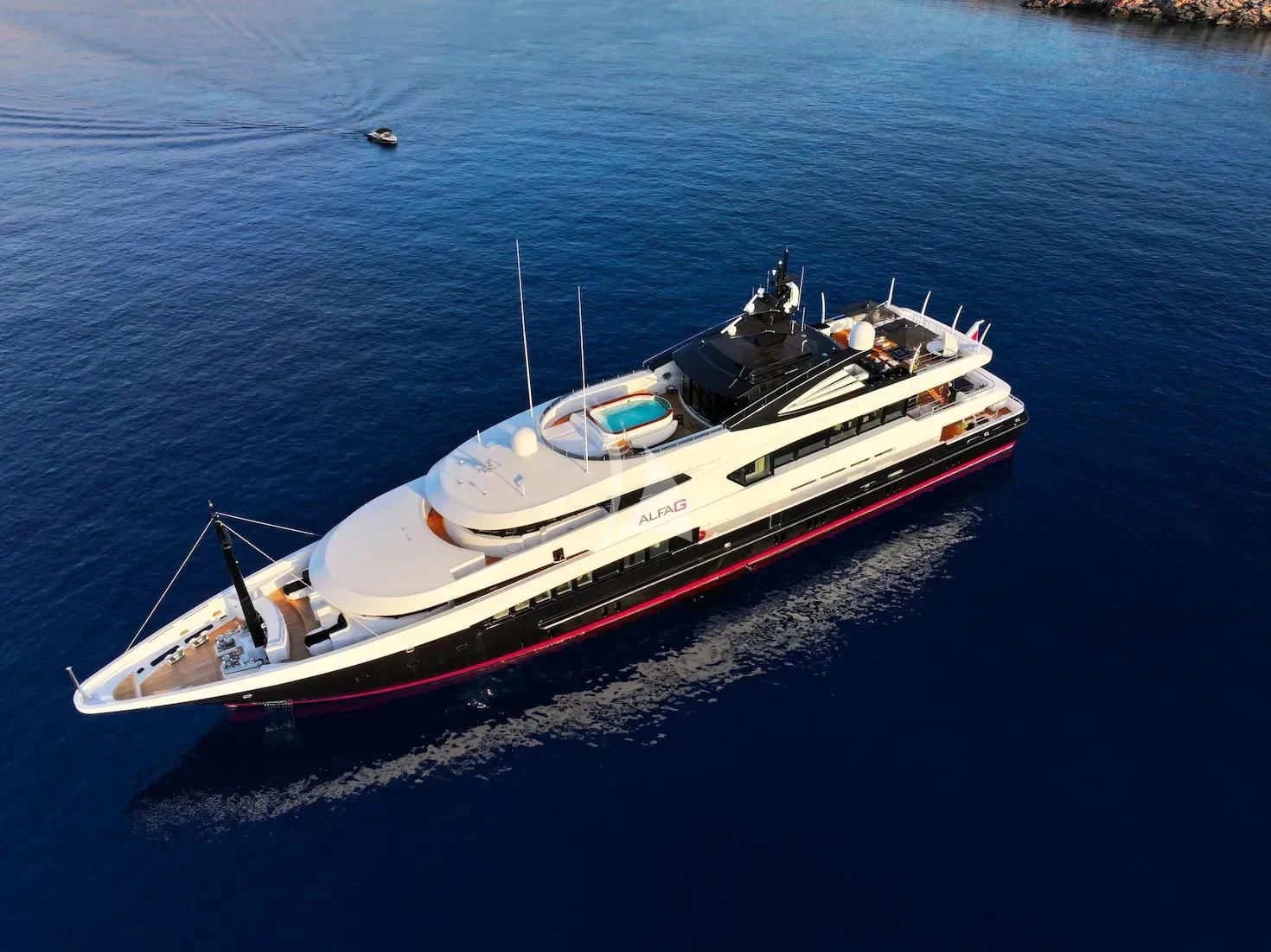 a boat on the water aboard ALFA G Yacht for Sale