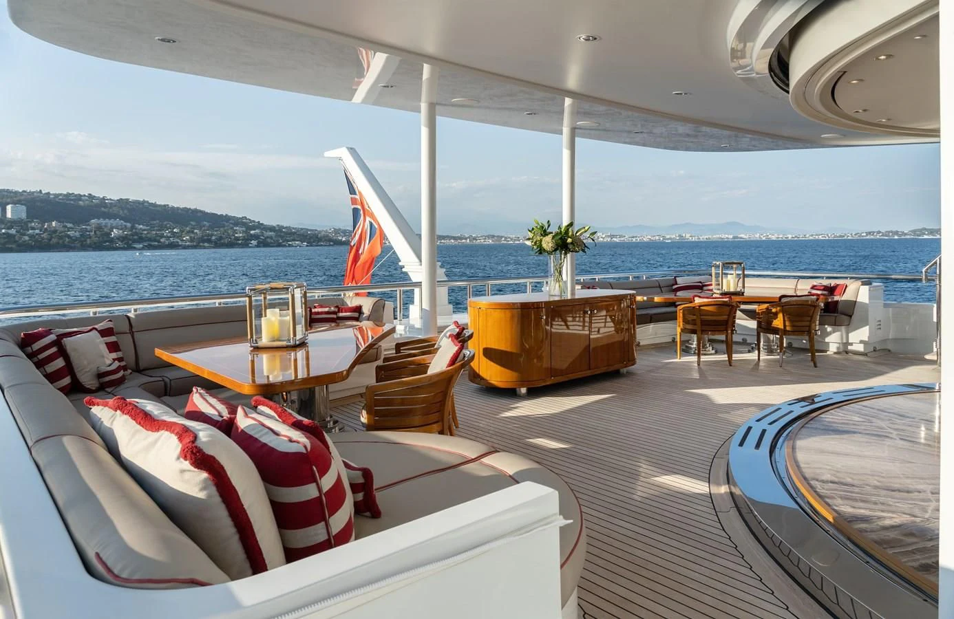 a boat on a deck aboard ALFA G Yacht for Sale