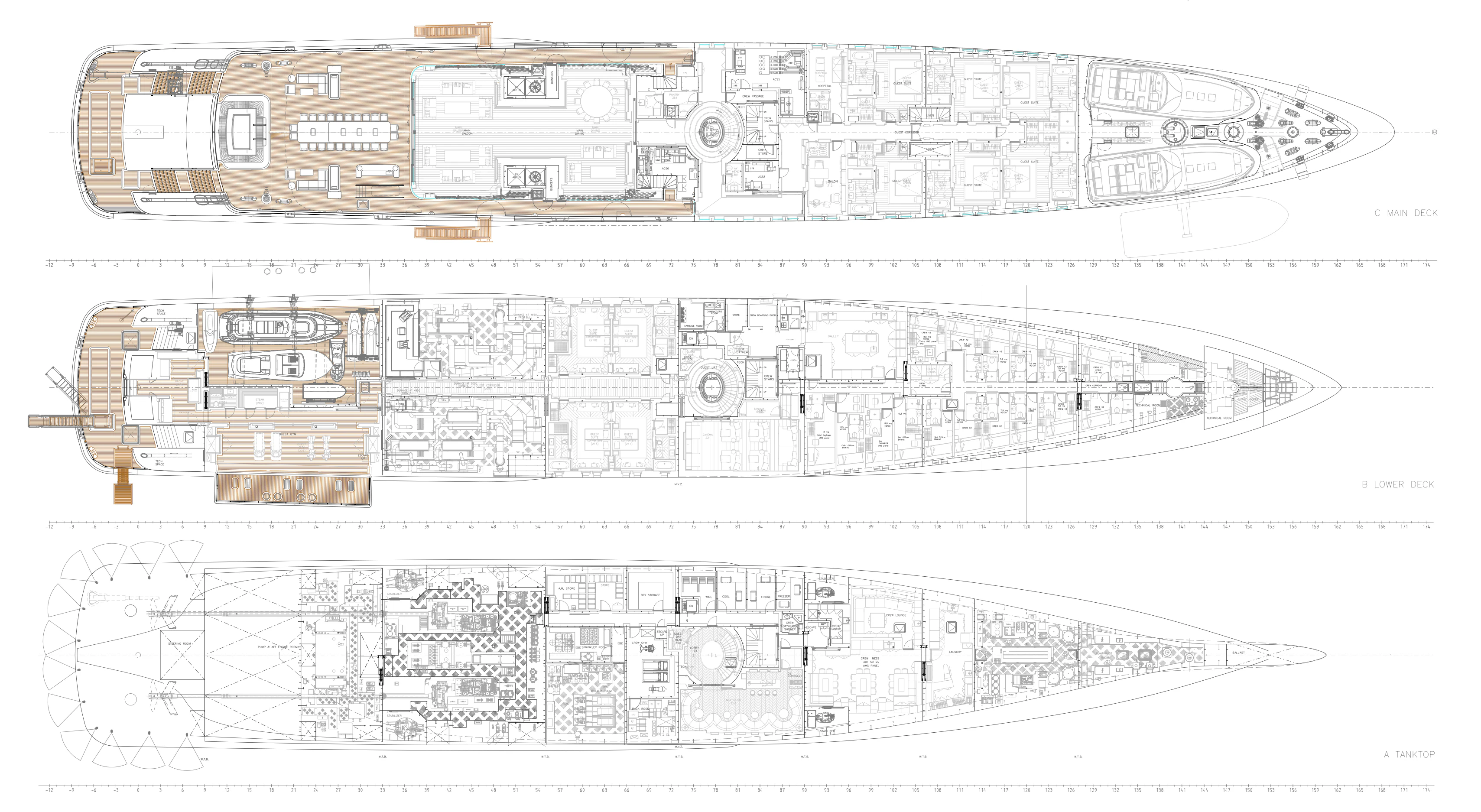 diagram, engineering drawing aboard IJE Yacht for Sale