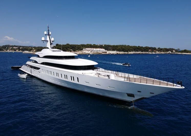 a large white ship aboard IJE Yacht for Sale