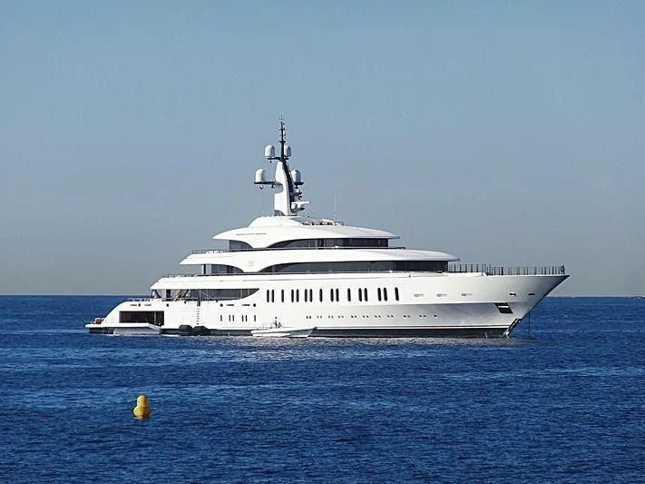 a large white ship in the water aboard IJE Yacht for Sale