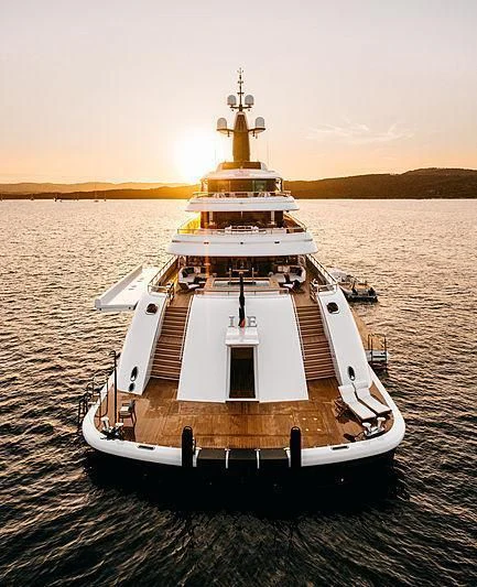 a large ship in the water aboard IJE Yacht for Sale