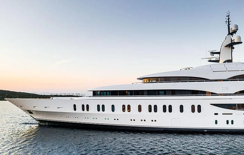 a large white ship aboard IJE Yacht for Sale