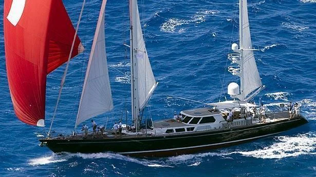 a boat sailing on the water aboard AVALON Yacht for Sale