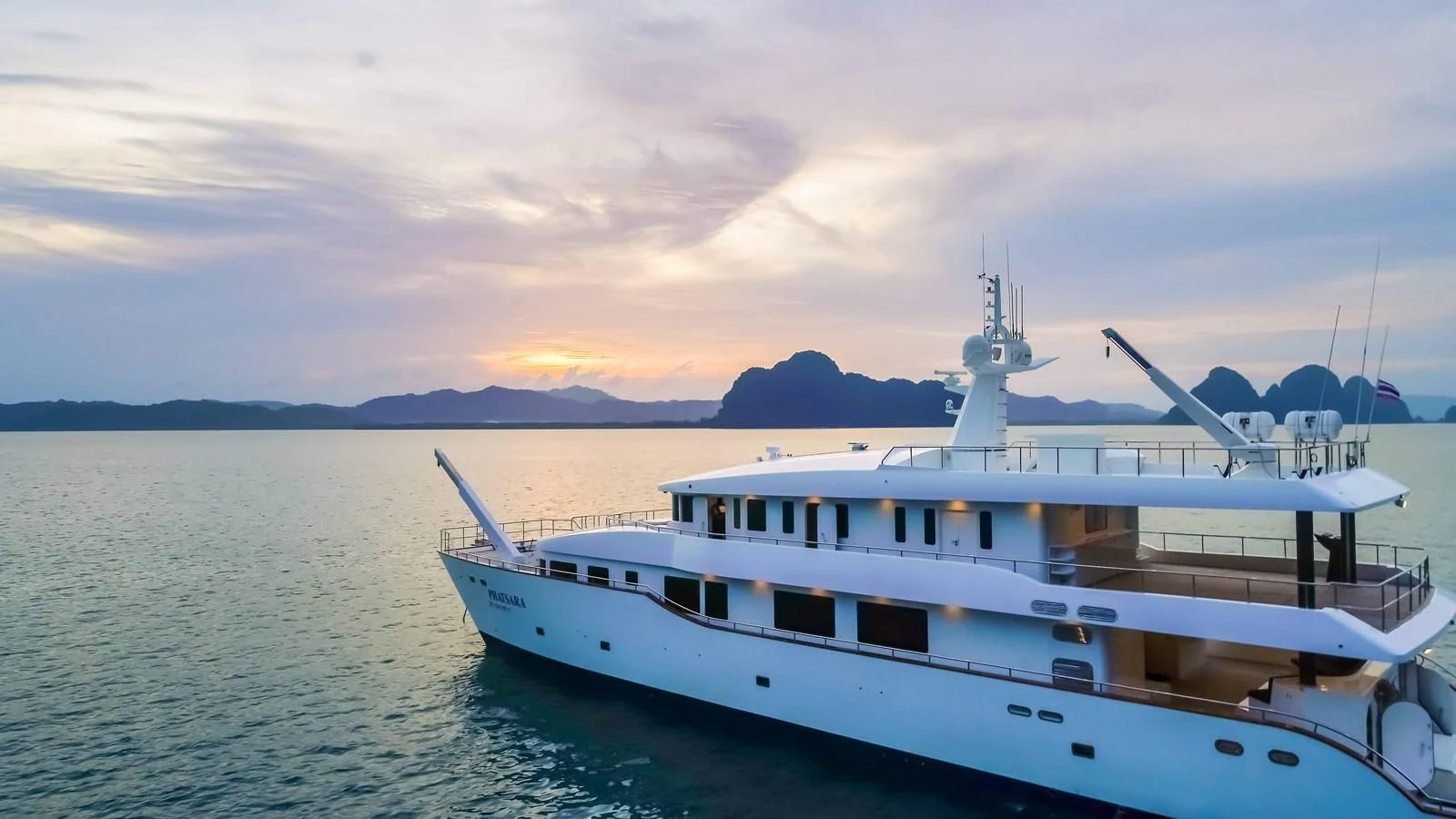 a boat in the water aboard PHATSARA Yacht for Sale