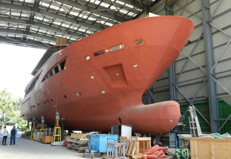 a large red airplane aboard COLLEZIONE 40 / 347 Yacht for Sale