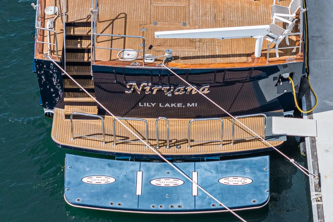 a metal object with a black and white label on it aboard NIRVANA Yacht for Sale