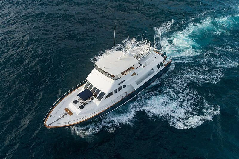 a ship in the ocean aboard NIRVANA Yacht for Sale