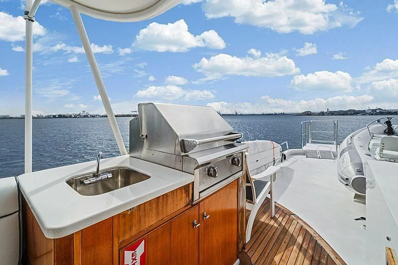 a large metal grill on a boat aboard NIRVANA Yacht for Sale