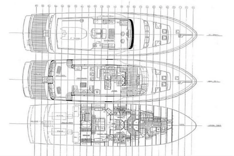 a drawing of a building aboard NIRVANA Yacht for Sale