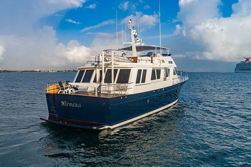 a boat in the water aboard NIRVANA Yacht for Sale