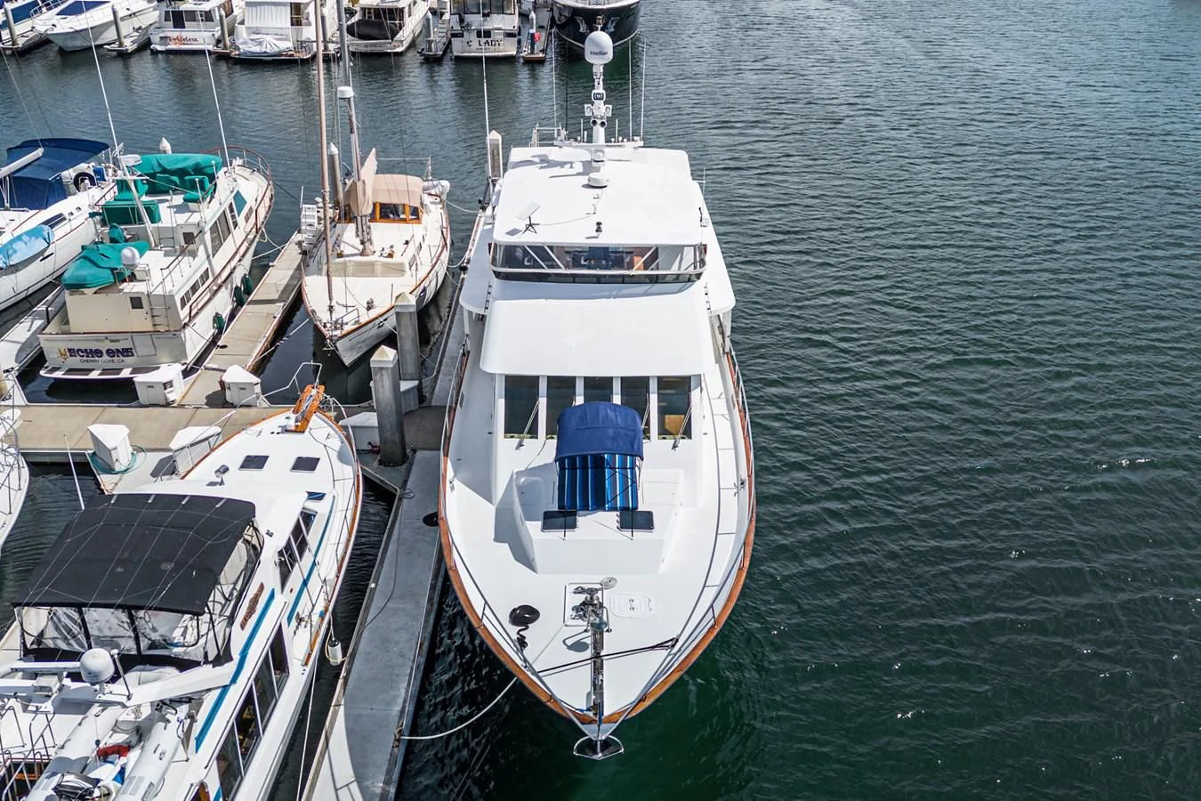 a group of boats are parked in the water aboard NIRVANA Yacht for Sale