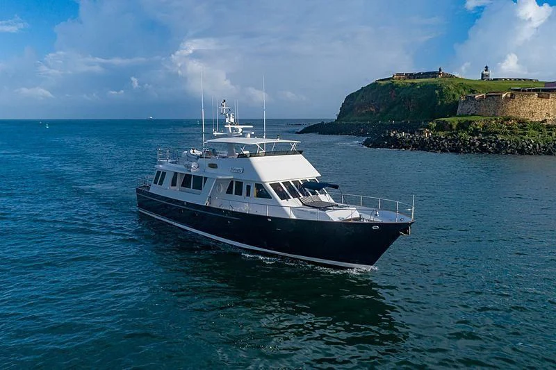 a boat on the water aboard NIRVANA Yacht for Sale