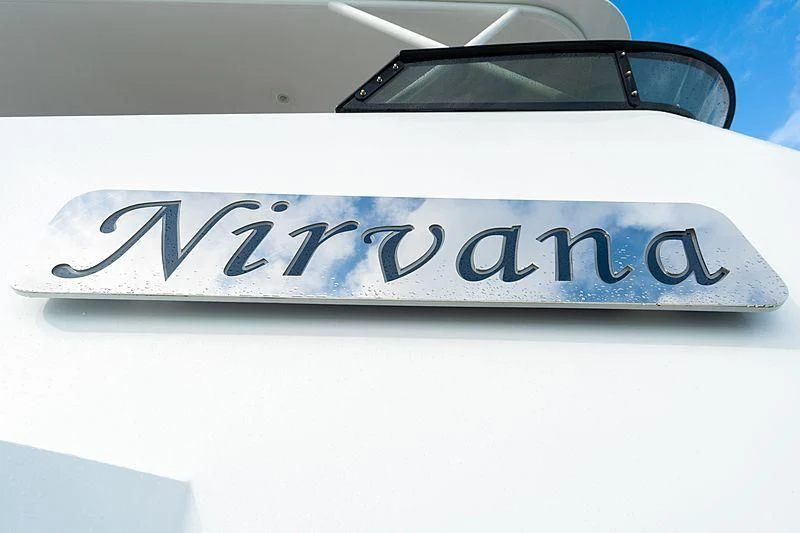 the front of a white car aboard NIRVANA Yacht for Sale