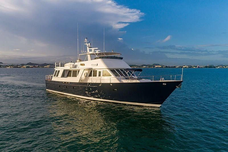 a boat in the water aboard NIRVANA Yacht for Sale