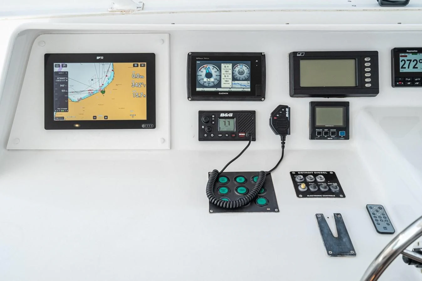 a computer with a screen and buttons aboard NIRVANA Yacht for Sale
