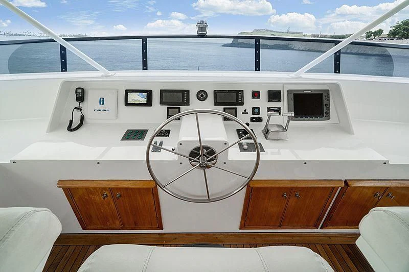 a boat with a fan aboard NIRVANA Yacht for Sale