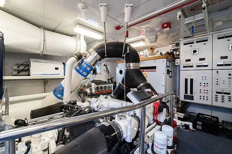 a close-up of a machine aboard NIRVANA Yacht for Sale