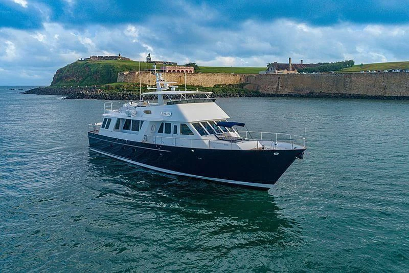 a boat in the water aboard NIRVANA Yacht for Sale