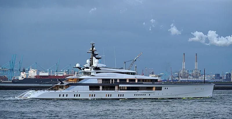 a large boat on the water aboard BRAVO EUGENIA Yacht for Sale