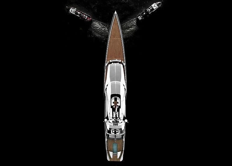 a space shuttle in space aboard BRAVO EUGENIA Yacht for Sale