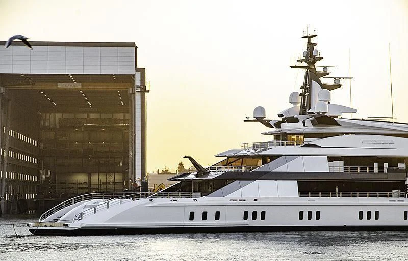 a large ship in the water aboard BRAVO EUGENIA Yacht for Sale