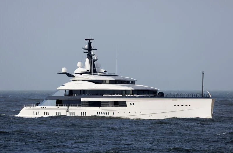 a large white ship aboard BRAVO EUGENIA Yacht for Sale