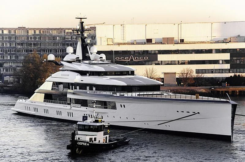 a large ship in the water aboard BRAVO EUGENIA Yacht for Sale