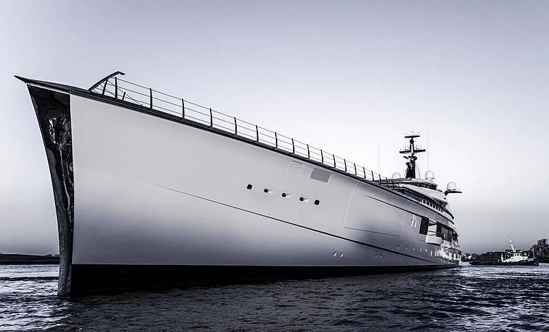 a large ship in the water aboard BRAVO EUGENIA Yacht for Sale