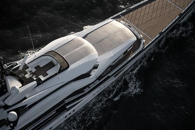a high angle view of a space shuttle aboard BRAVO EUGENIA Yacht for Sale
