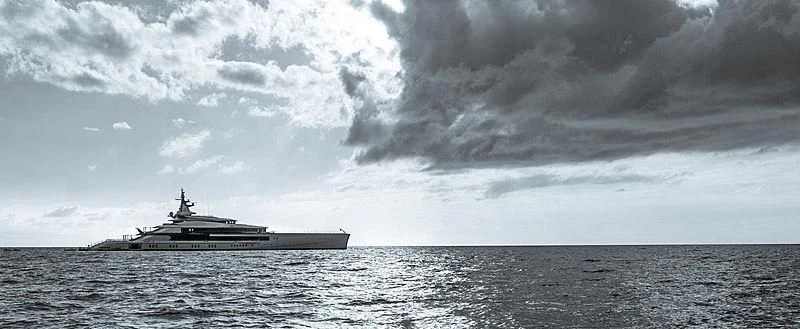 a large ship in the water aboard BRAVO EUGENIA Yacht for Sale
