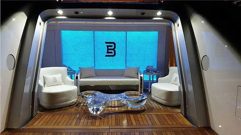 a room with a couch and a table aboard BRAVO EUGENIA Yacht for Sale