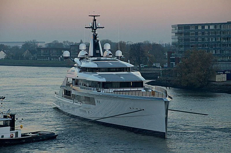 a large boat in the water aboard BRAVO EUGENIA Yacht for Sale